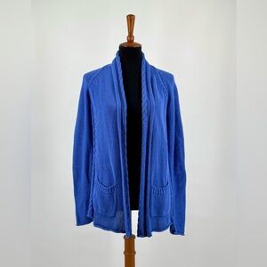 Lilly Pulitzer Leah Cotton Open Cardigan In Iris Blue Size M